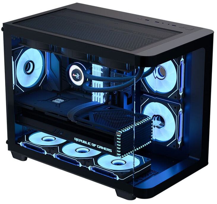 Caja Micro-ATX Aerocool P300C ARGB Vidrio Templado Negro image number 1