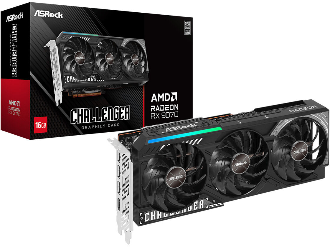 Tarjeta Gr&aacute;fica ASRock Radeon RX 9070 Challenger OC 16GB GDDR6