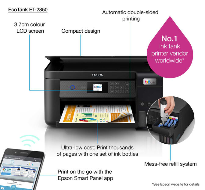 Multifuncional Epson EcoTank ET-2850 Wi-Fi image number 15