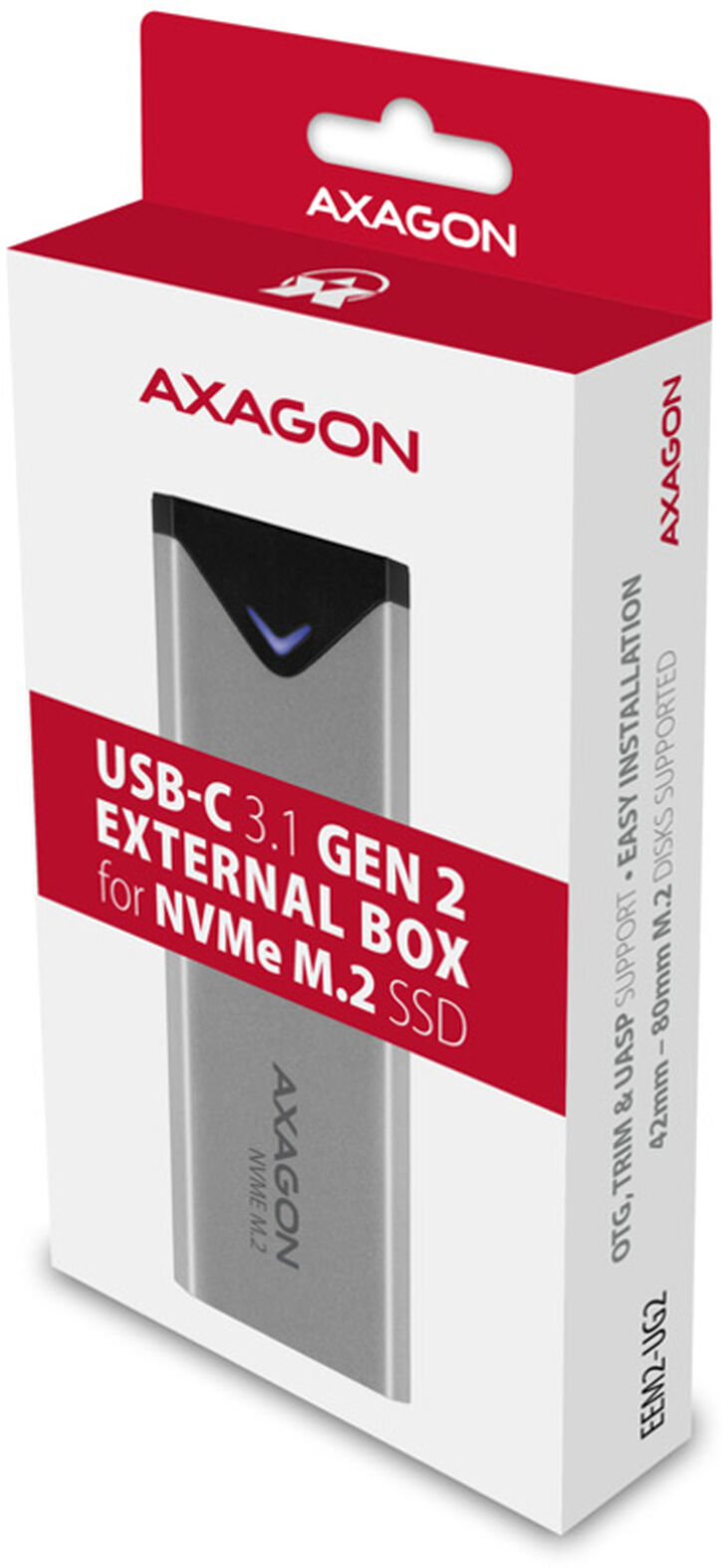 Caja Externo AXAGON EEM2-UG2 para M.2/NVMe/SSD USB-C 3.2 Gen2 silver image number 5