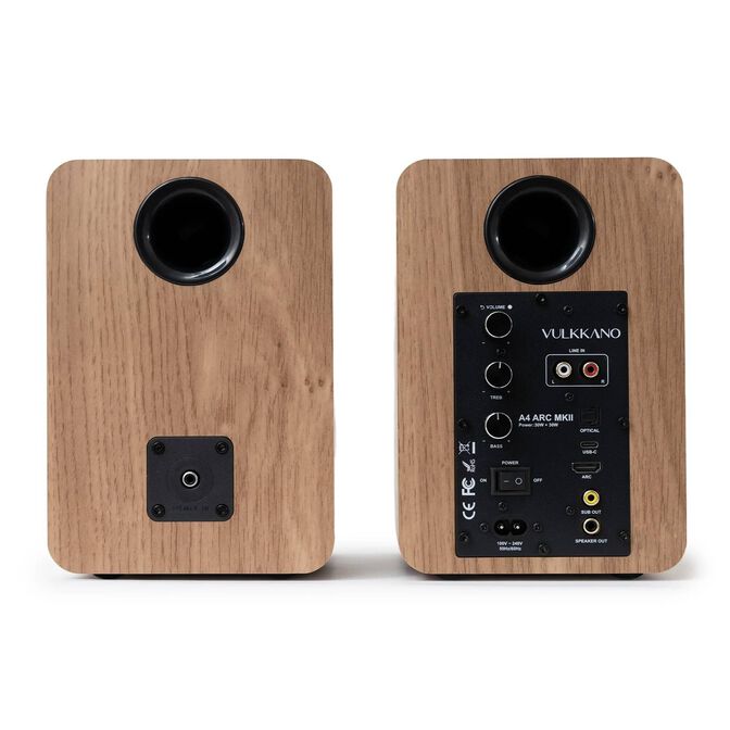 Altavoces Hi-Fi Vulkkano A4 ARC MKII 40W Bluetooth HDMI ARC Marrones image number 2