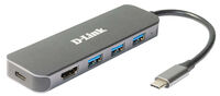 HUB USB D-Link USB-C Macho > 3 x USB 3.0 (SS) + 1 x HDMI (4K Ready) + 1 x USB-C (Thunderbolt 3)