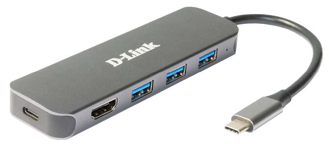 HUB USB D-Link USB-C Macho > 3 x USB 3.0 (SS) + 1 x HDMI (4K Ready) + 1 x USB-C (Thunderbolt 3) image number 0