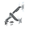 Soporte de Mesa Tooq Doble Tilt e GiRat&oacute;nrio c/mola 17" a 32" Max. 9Kg Gris/Negro image number null