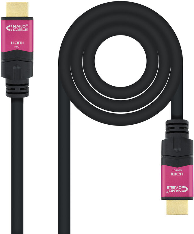 Cable HDMI V2.0 4K@60Hz 18Gbps NanoCable USB-A M/M 20 M Premium Negro image number 0