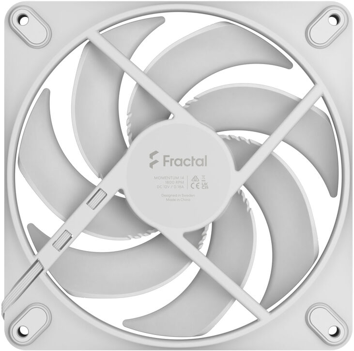 Ventoinha Fractal Design Momentum 14 140mm 1800RPM 4 Pinos PWM Blanco image number 3