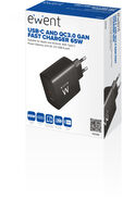 Cargador Ewent EW1330 USB-C/USB-A GaN Fast Charger 65W Negro image number null