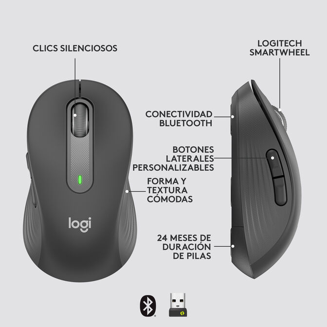 Rat&oacute;n Logitech Signature M650 Wireless Graphite image number 11