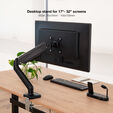 Soporte de Mesa con Muelle Tooq 17" a 32" Negro Max 9Kg para Brazo image number null