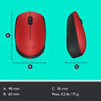 Rat&oacute;n Logitech M171 Wireless Vermelho/Negro image number null