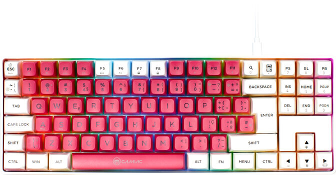 ** B Grade ** Teclado Mec&aacute;nico GAMIAC TKL RGB90G Kailh Blue Branco/Rosa (PT) image number 0