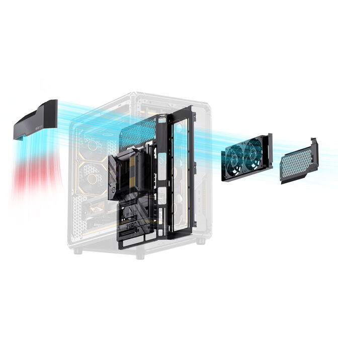 Caja ATX Jonsbo X400 Vidrio Templado Curvo Gris image number 14