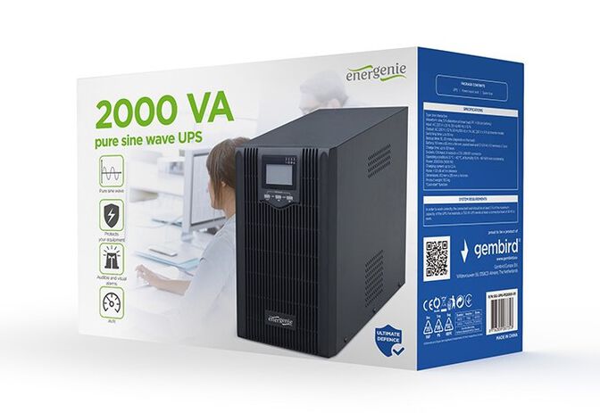 UPS Gembird EG-UPS-PS2000-01 2000VA IEC/USB Negro image number 3