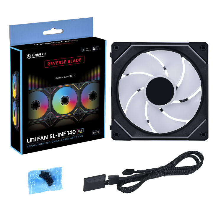 Ventilador Lian Li UNI SL-INF 140 ARGB Reverse Blade PWM Negro 140mm image number 3