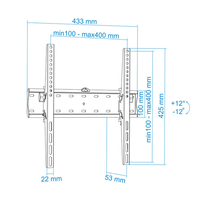Soporte de Pared Tooq Tilt 32" a 55" Max. 40kg Negro image number 11