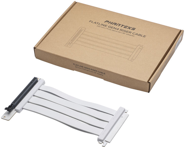 Cable Phanteks PCI-E 4.0x Tira Riser 16 90 Graus,22cm Blanco image number 1