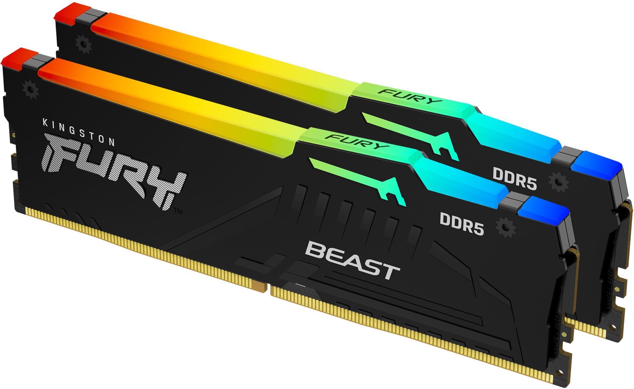KINGSTON FURY BEAST DDR5 メモリー 32GB 2枚セット Kingston Kit 32GB (2 x 16GB) DDR5 6000MHz FURY Beast RGB EXPO Negro