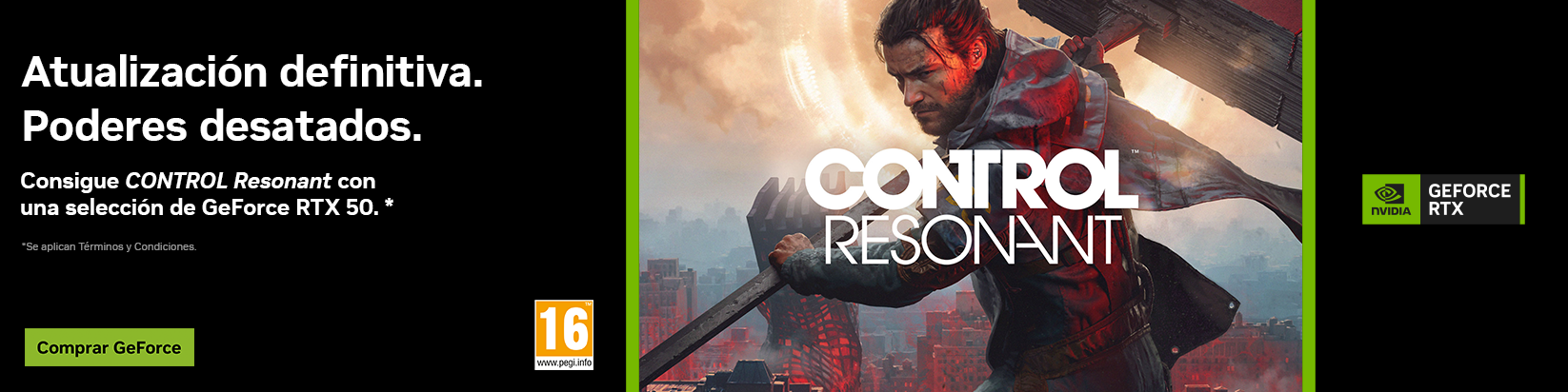Compra una tarjeta GeForce RTX de la serie 50 seleccionada y llévate CONTROL Resonant Compra una tarjeta GeForce RTX de la serie 50 seleccionada y llévate CONTROL Resonant