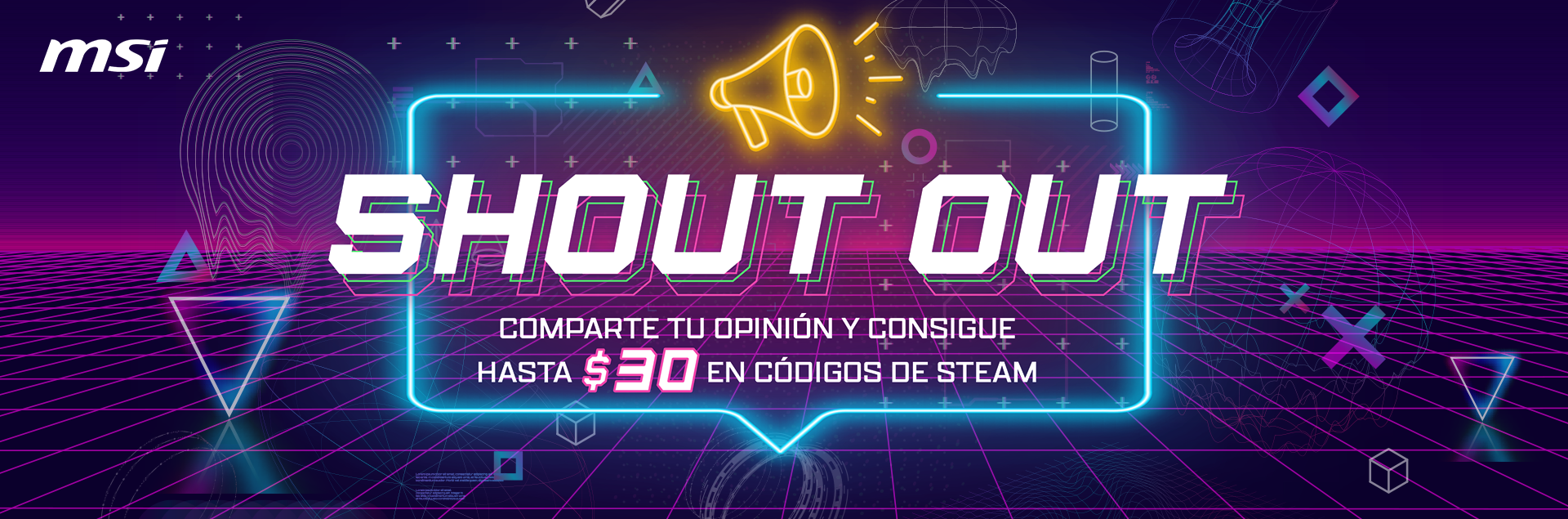 Shout out msi oferta 30$ steam